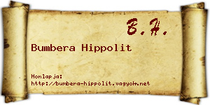Bumbera Hippolit névjegykártya
